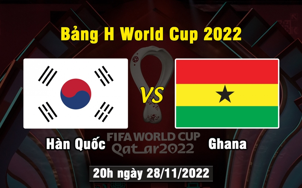 Nhận định, soi kèo Hàn Quốc vs Ghana, 20h ngày 28/11/2022 - Bảng H World Cup 2022